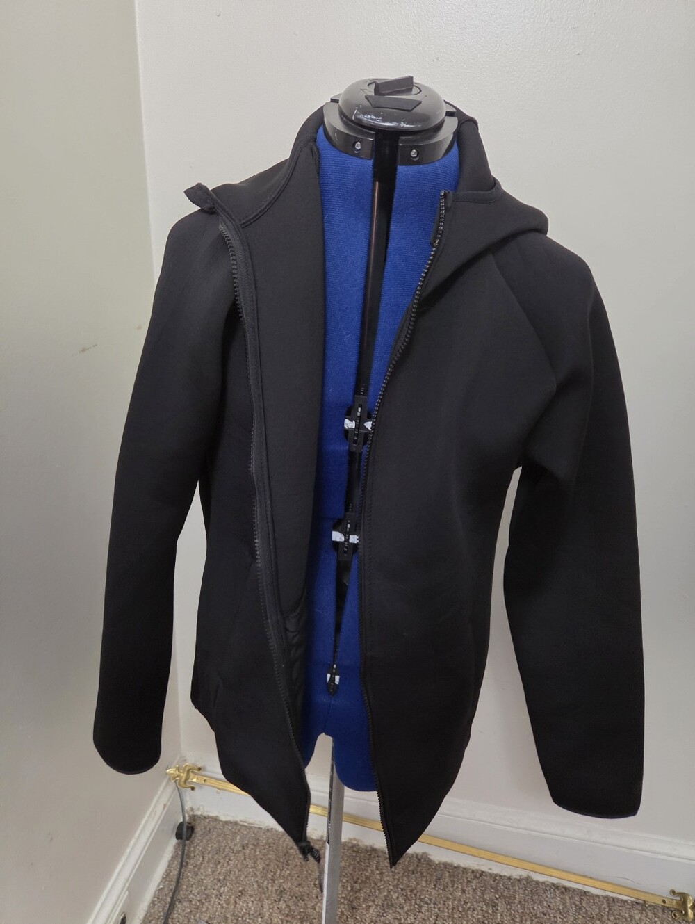 Champion 3 Way Jacket Black Med 2 In One Windbreaker Hood Pockets